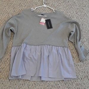 Grey and blue blouse